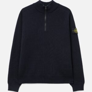 Ribbed Soft Organic Cotton Half-Zip Jumper