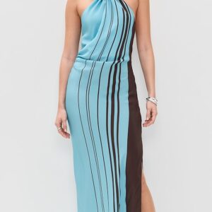 Rioja Halter Scarf Silk Maxi Dress