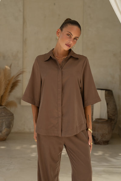 Heychic Rize Chocolate Brown Shirt