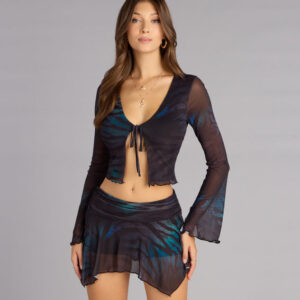 Windsor Roam Free Zebra Tie-Front Top