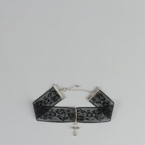 Romantic Rebel Lace Cross Choker