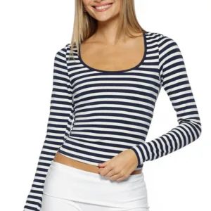 BB Exclusive Ronney Navy Stripe Long Sleeve Top