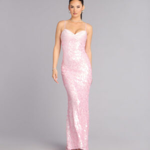 Windsor Rosalie Formal Satin Sequin Mermaid Dress Rosalie Formal Satin Sequin Mermaid Dress
