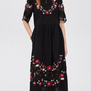 Sea Rosaline Embroidery Midi Dress