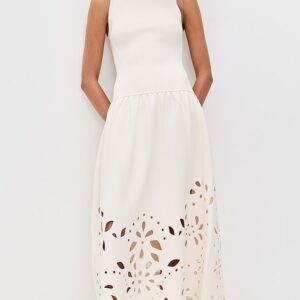 Rosaline Sleeveless Drop Waist Knit Midi Dress