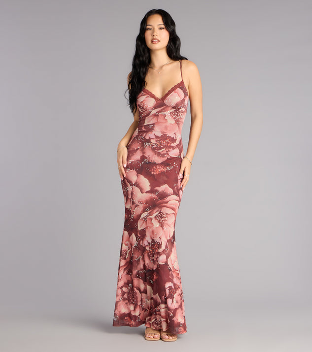 Windsor Rosé Nights Floral Halter Maxi Dress