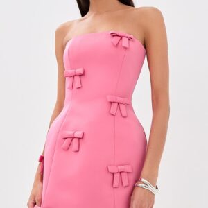 Leo Lin Roselle Bow Mini Dress