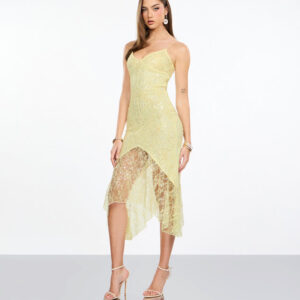 Windsor Roxie Beaded Lace Asymmetrical Midi Dress Roxie Beaded Lace Asymmetrical Midi Dress