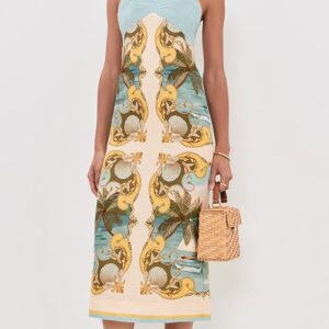 FARM Rio Royal Sea Linen Dress