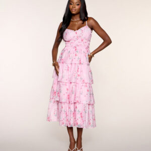 Windsor RSVP In Bloom Floral Ruffle Midi Dress RSVP In Bloom Floral Ruffle Midi Dress