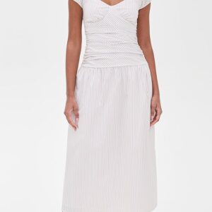 WAYF Ruched Waist Midi Dress Ruched Waist Midi Dress