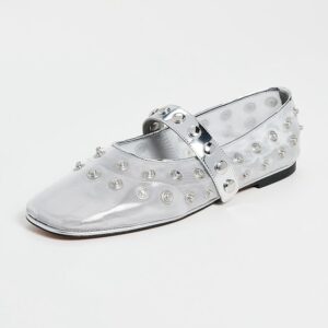 Stella McCartney Ryder Day Mesh And Mirror Alter Mat Flats With Snaps