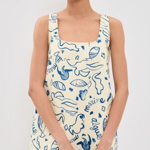 SIMONMILLER Sahara Printed Denim Dress