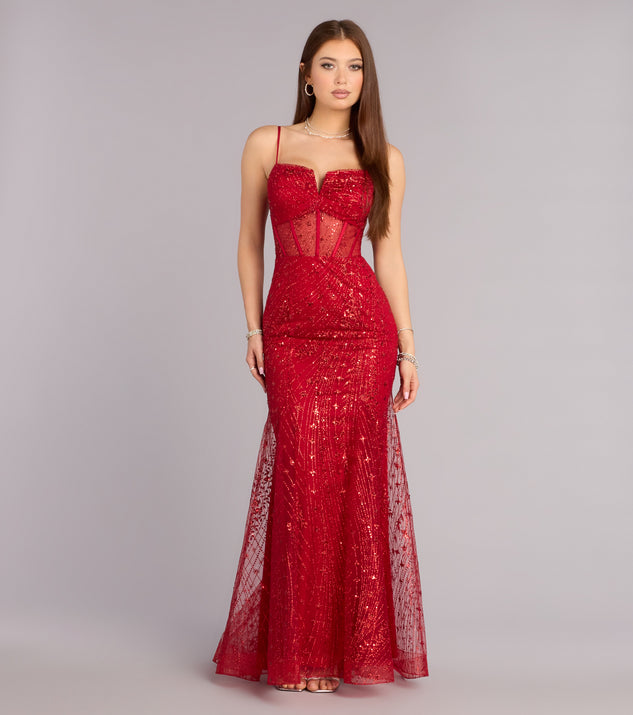 Windsor Sandy Glitter Corset Ball Gown