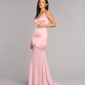 Windsor Sandy Satin Tie-Back Chiffon Formal Dress Sandy Satin Tie-Back Chiffon Formal Dress