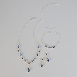 Sapphire Shine Necklace And Earrings Set