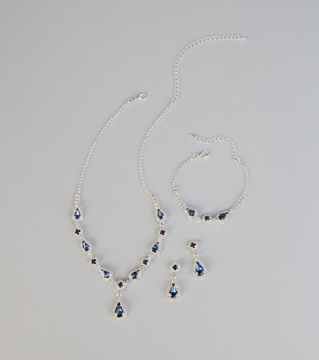 Windsor Sapphire Shine Necklace And Earrings Set