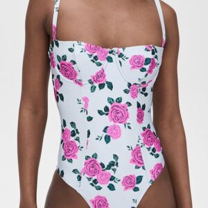 Good American Satin Square Neck Swimsuit