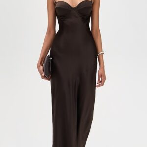 L'AGENCE Sayla Bias Cut Silk Maxi Dress