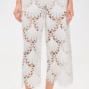 MEIMEIJ Scalloped Eyelet Lace Pants