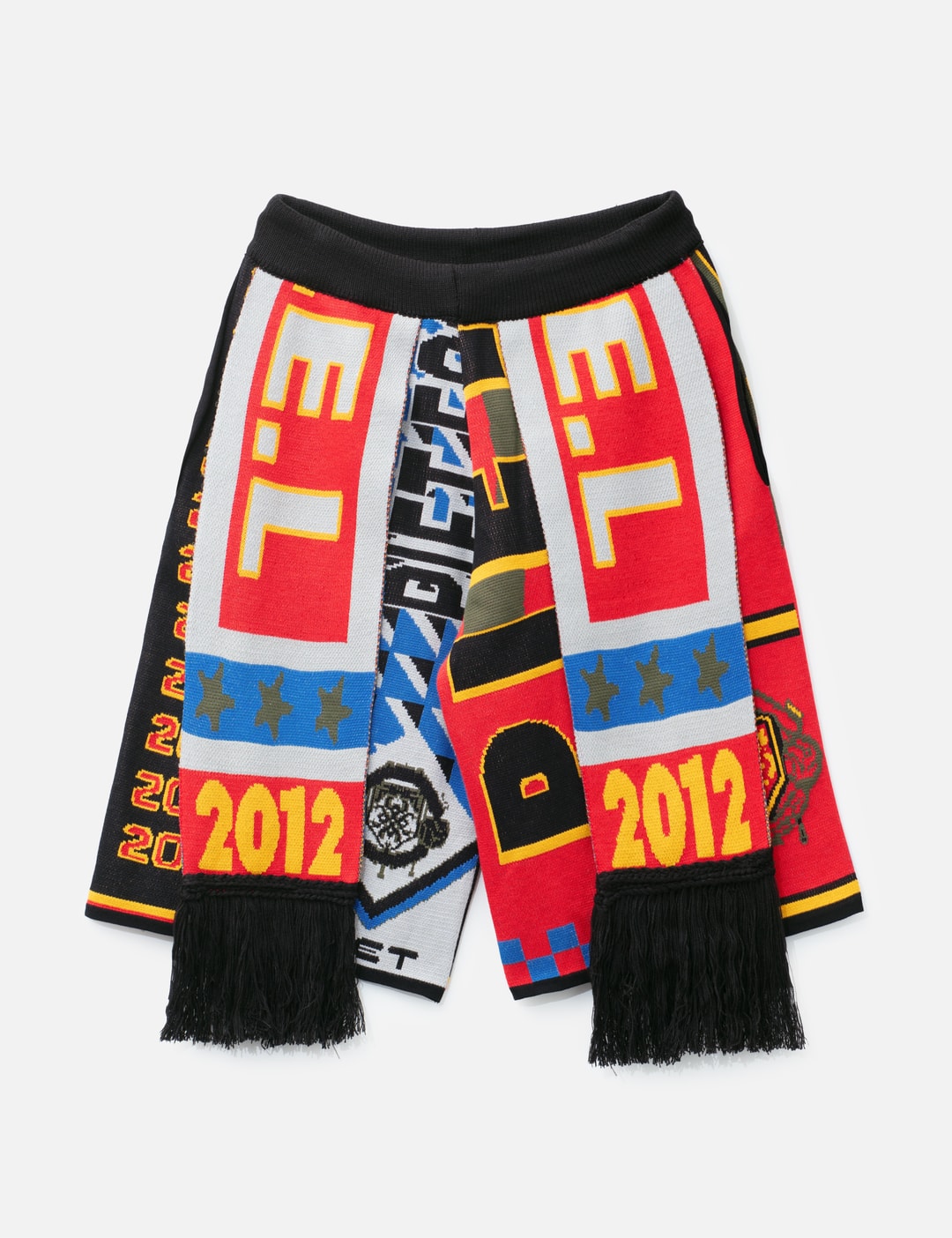 Piet Scarves Knitted Shorts (Multicolor): jacquard knit statement shorts