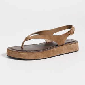 Coach Sculpted C Platform Suede Thong Sandals
