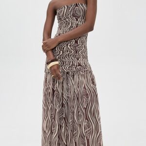Dress To Sea Sounds Ruched Maxi Dress