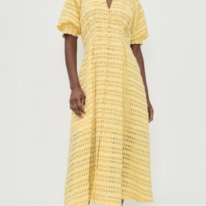 English Factory Seersucker Check Midi Dress