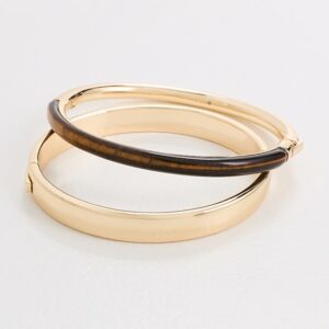 Roxanne Assoulin Semi Stone and Small Puffy Hinged Cuff Set Semi Stone and Small Puffy Hinged Cuff Set