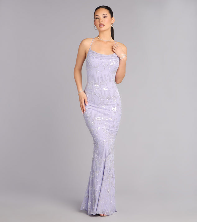 Windsor Sera Formal Sequin Beaded Mermaid Dress