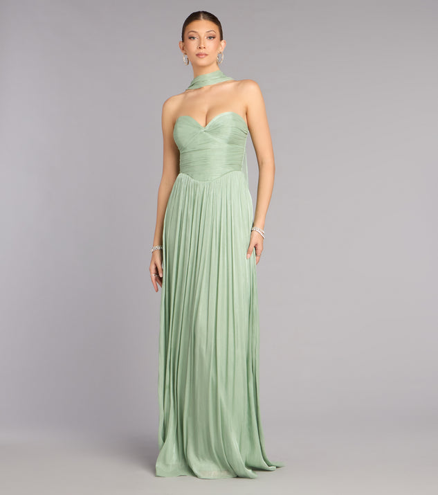 Windsor Serena Chiffon Formal Dress With Scarf