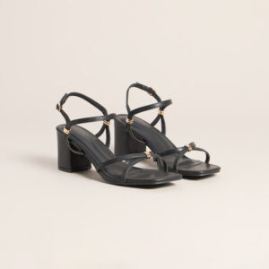 Windsor Serving Edge Faux Leather Strappy Block Heels Serving Edge Faux Leather Strappy Block Heels