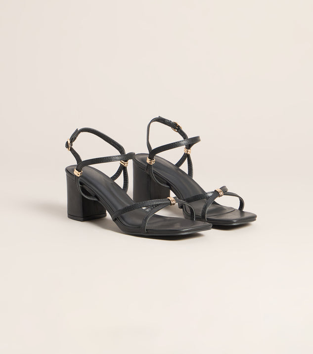 Windsor Serving Edge Faux Leather Strappy Block Heels