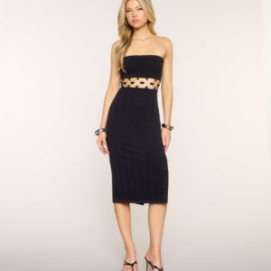 Serving Sculpted Cutout Midi Tube Dress
