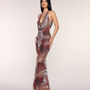 Windsor Set The Mood Abstract Print Halter Maxi Dress Set The Mood Abstract Print Halter Maxi Dress