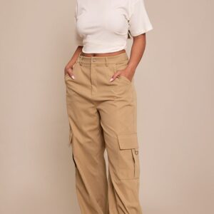 PrettyLittleThing Shape Stone Buckle Cargo Wide Leg Trousers Shape Stone Buckle Cargo Wide Leg Trousers