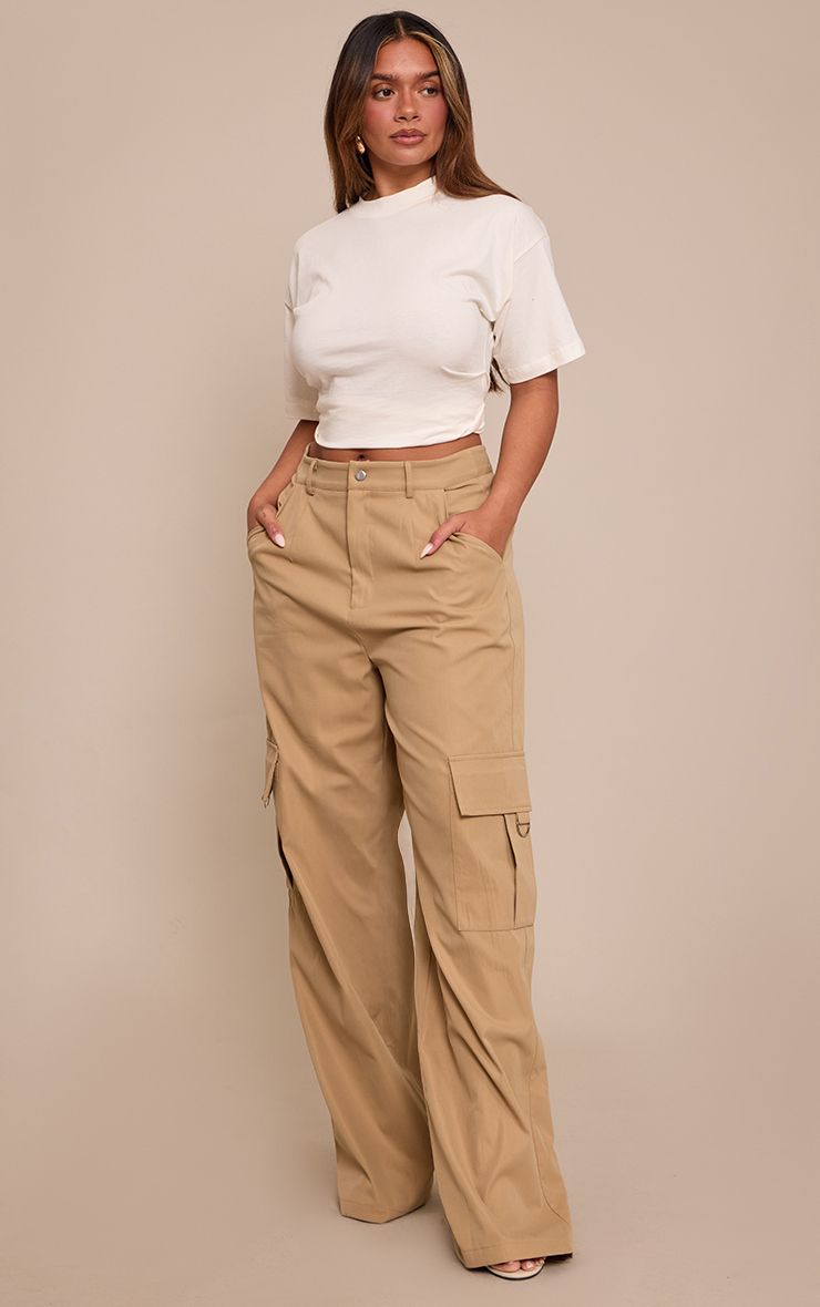 PrettyLittleThing Shape Stone Buckle Cargo Wide Leg Trousers