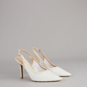 Sheer Chic Tulle Sling-Back Pumps