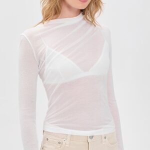 Helmut Lang Sheer Twist Long Sleeve Sheer Top Sheer Twist Long Sleeve Sheer Top