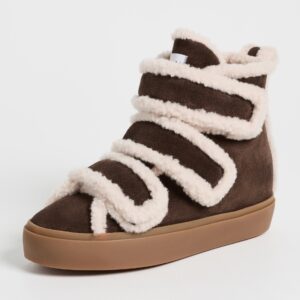 Sherpa Velcro Wedge Ankle Boots