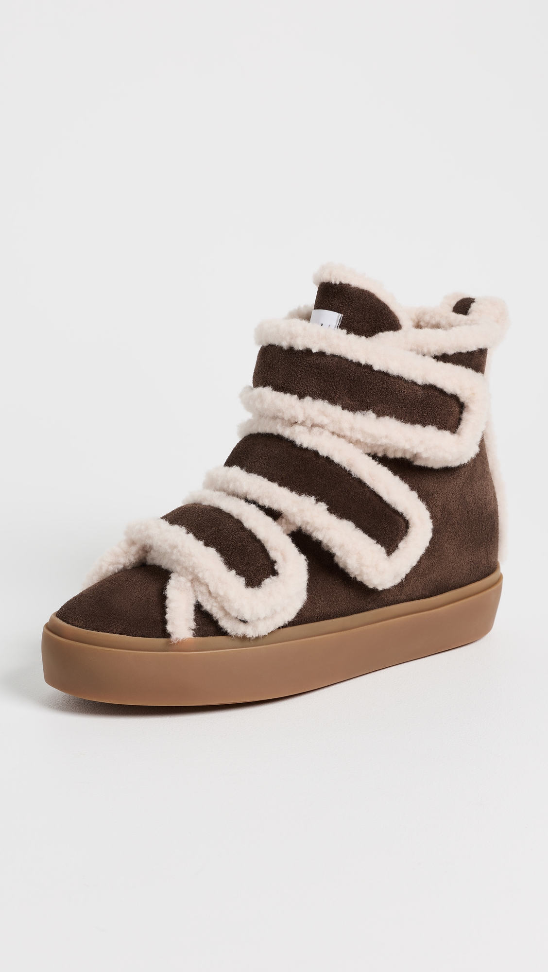 Inuikii Sherpa Velcro Wedge Ankle Boots
