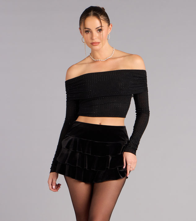 Windsor Shimmer Ease Off-The-Shoulder Top