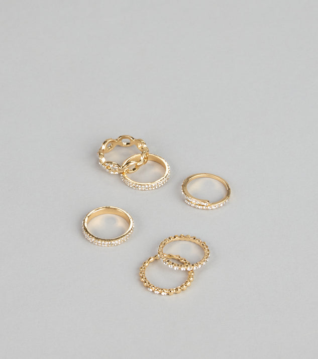 Windsor Shimmer Stacking Rhinestone Ring Set