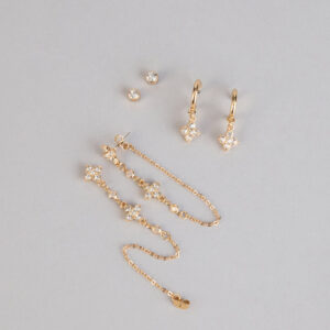 Shine On Repeat Rhinestone Three-Pack Earring Set