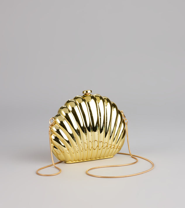 Windsor Shoreline Shine Metal Shell Clutch