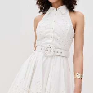 Short Dress with Buckle Belt