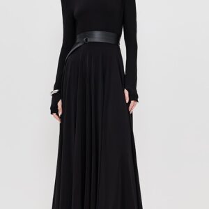 Norma Kamali Shoulder Pad Turtle Flared Dress Shoulder Pad Turtle Flared Dress