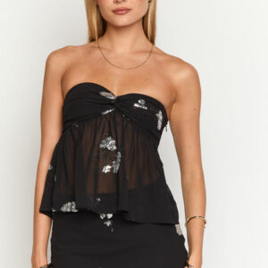 BB Exclusive Shyla Black Strapless Top