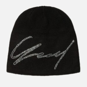YEEL Signature Cubic Beanie Black