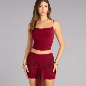 Silky Move Cowl Neck Crop Top